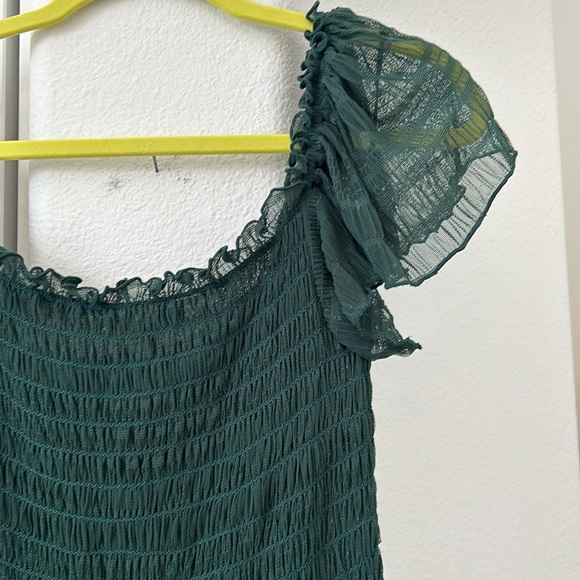 NWT  Max Studio off the shoulder smock body ruffle midi dress in size Large - Picture 6 of 10